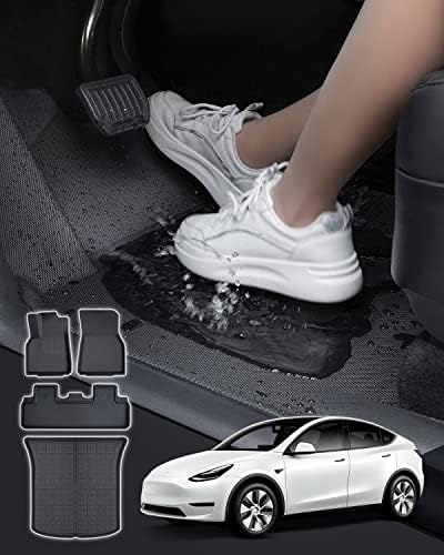 Diffcar за Tesla Model y Floor Mat 2023 2022 2021 2020 5 седиште сите временски услови прилагодени вклопуваат подот од подот предниот
