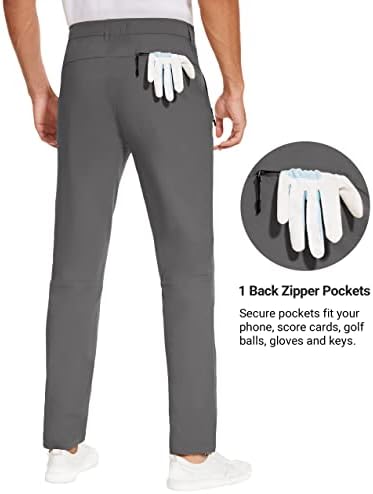 Специјални магични панталони за голф мажи се протегаат тенок фит пешачки панталони лесен фустан обичен џебови со патент