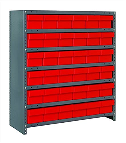 Системи за квантно складирање CL2439-603-ти Систем за затворено полици со супер таф-фиоки, 24 d x 36 w x 39 h, црвено