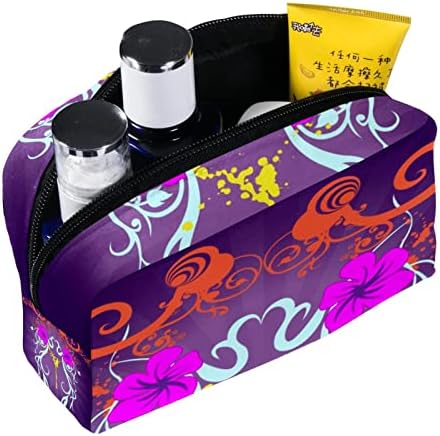 Тоалетна Торба, Козметичка Торба За Шминка За Патувања За Жени Мажи, Виолетова Цветна Лоза Мода