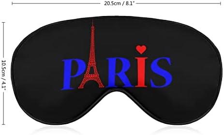 Љубов Срце И Париз Ајфеловата Кула Маска За Очи Спиење Врзани Очи Со Прилагодливи Блокови За Ремени Светло Заслепувач За Патување Спиење Јога