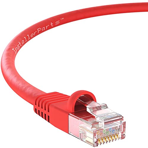 InstallerParts (20 пакет Ethernet кабел CAT5E кабел UTP подигнат 3 ft - црвена - професионална серија - 1Gigabit/Sec мрежа/Интернет кабел,