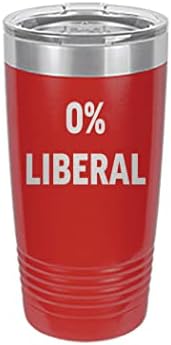 Смешно саркастично предупредување 0% либерална 20 унца Голем не'рѓосувачки челик Травел Тумблер чаша подарок за конзервативна или републиканска