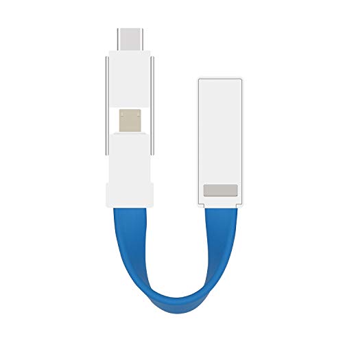 Полнач за клучеви за клучеви на молња, iPhone Android 3in1 Keychain Магнетски USB кабел краток USB C кабел USB C Брзо полнење