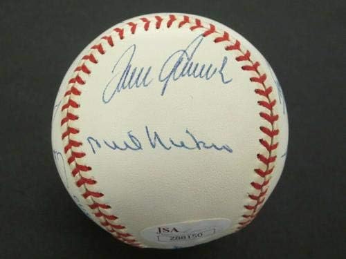 Нолан Рајан рано Wynn Seaver +5 повеќе 300 победи клуб потпишан ол бејзбол JSA LOA - автограмирани бејзбол