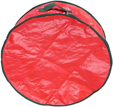 Нортлајт 24 Црвен И Зелен Божиќен Венец Тркалезна Торба За Складирање Со Рачка за Носење