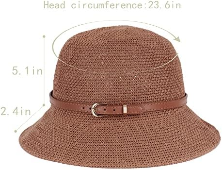 Женски девојки шарена слама ткаена плажа капа рачно изработена капчиња преклопена летна сонце капа