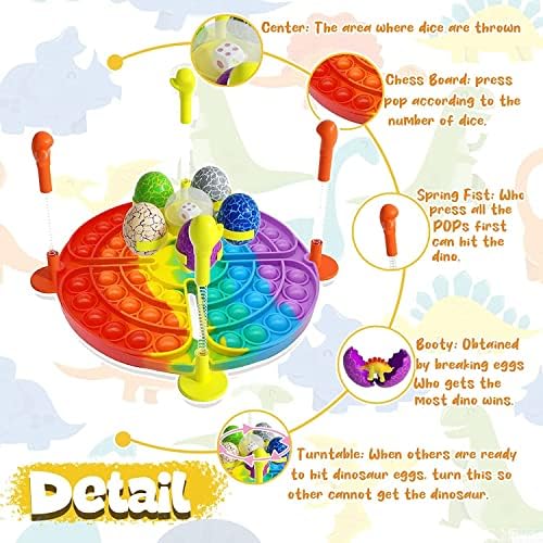 Велигденска игра диносаурус јајца фигури играчки пакет, велигденски јајца поп меур сензорни диносауруси играчки сет, вртење и