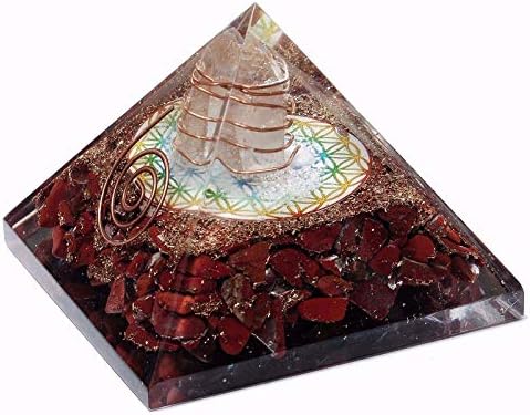 Шарвгун Црвен Јаспер цвет на животот Оргон Пирамида Реики оргонит лековит кристал