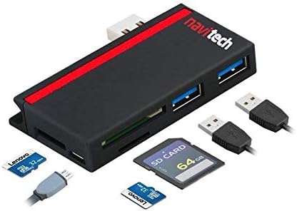 Навитех 2 во 1 ЛАПТОП/Таблет USB 3.0/2.0 Hub Адаптер/Микро USB Влез со Sd/Micro Sd Читач На Картички Компатибилен Со Dell XPS 15