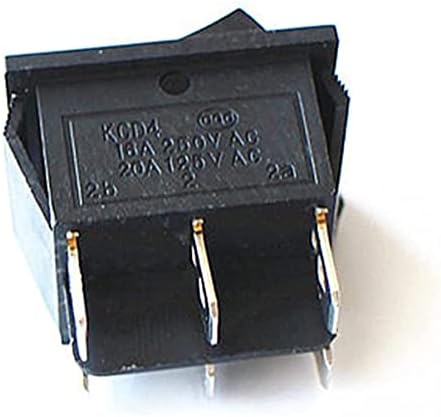 UNCASO 1PC Rocker Switch Switch Switch Boat 3 Позиција 6pin копче за заклучување со светло на ламбата KCD4 16A 250VAC/20A 125VAC OFF-OFF