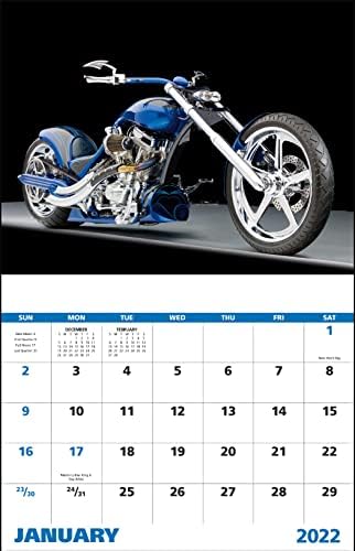 Кул Календари Мотоцикли 2022 Висечки Ѕиден Календар - 19 х 11 инчи 2022 Месечен Планер И Организатор На Состаноци. Прекрасни велосипеди и мотоцикли