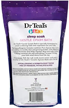 Детскиот сон на д -р Теал, натопено бања со чиста епсом сол и мелатонин - - кокос и други есенцијални масла го олеснуваат стресот