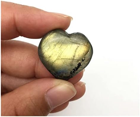 ERTIUJG HUSONG312 1PC Природна лабрадоритска форма на срцето Кристал Месечината Месечината Туркан камен Реики лековити декорација Природни