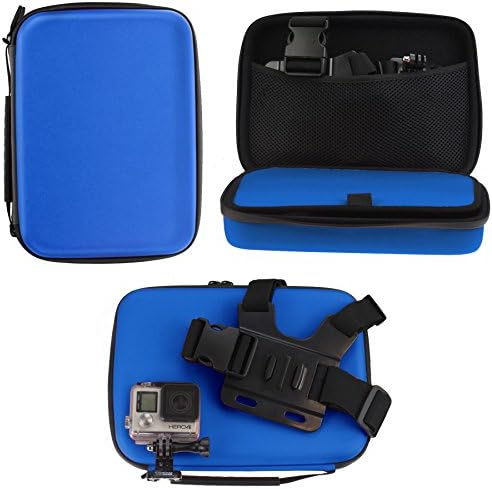 Navitech Blue Heavy Duty Rugged Hard Case/Cover компатибилен со Ankere Action Sport Camera 4K 20MP WiFi