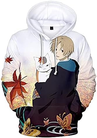 Natsume Yuujinchou Hoodie 3D џемпери жени мажи мажи за тренирање на улична облека Харајуку јапонска аниме облека