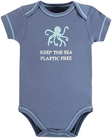 Допрено од природата унисекс бебе органски памучни тела, морски критериуми, 12-18 месеци