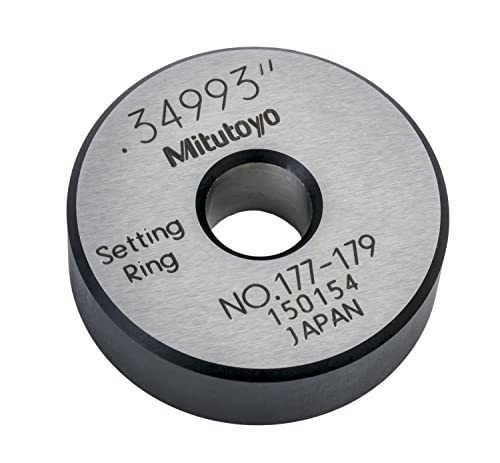 Mitutoyo 177-179 Поставување прстен, 0,35 големина, 0,39 ширина, 1,26 надворешен дијаметар, +/- 0.00004 Точност