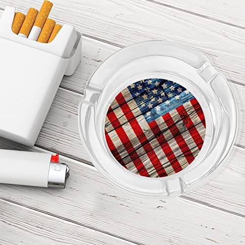 Пепелници за цигари Американско знаме кристално стакло стакло од пепел пушејќи го држачот за пепел за домашна канцеларија табела на врвот