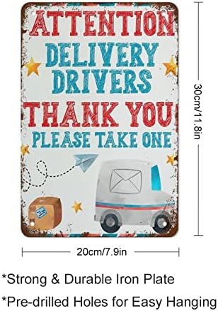 ИМЕЕ смешен гроздобер лимен метал знак за испорака на возачи Ви благодариме знак за корпа Ве молиме земете еден за испораки на пакети