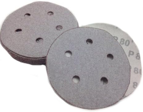 Sungold Abrasives 48307 5 од 5 дупки 100 решетки Премиум плус C Тежина хартија за хартија и дискови за пескарење, 50 по кутија