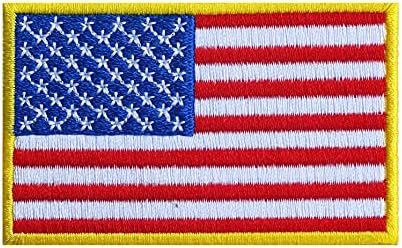 Графички прашина 3.2x2 инчи, САД Соединетите Американски Држави знаме извезено железо на лепенка Апликација Американска воена