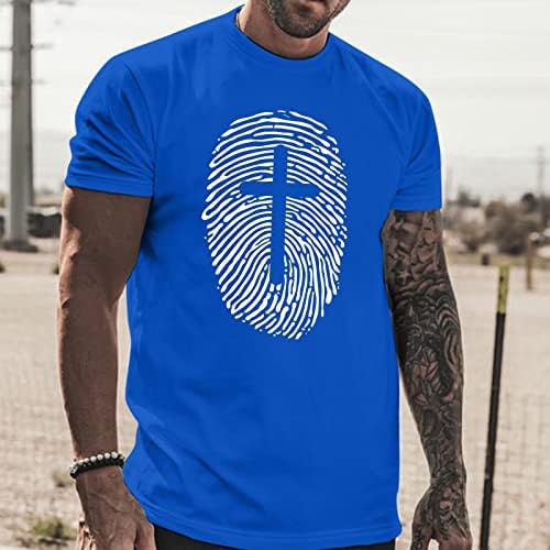 HDDK летни мажи војници со кратки ракави маици со прсти вера Исус вкрстена печатена маичка за вежбање спортски спортски врв врвот