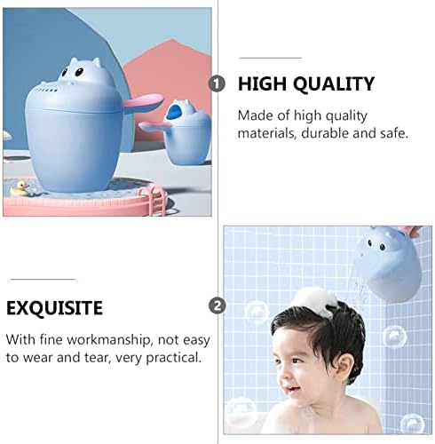 КАТУДУДЕ Бебе бања за плакнење Чаша - Шампон Ринсер чаша за миење коса миење на косата за миење садови за бања за новородени бебиња за бебиња туш, 7 см х 14см / сино