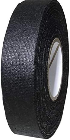 Лента за триење на црна памук, лепило за корозивна гумена смола 13,3 мил, 1,5 x 60 'пакет од 1 ролна, црна