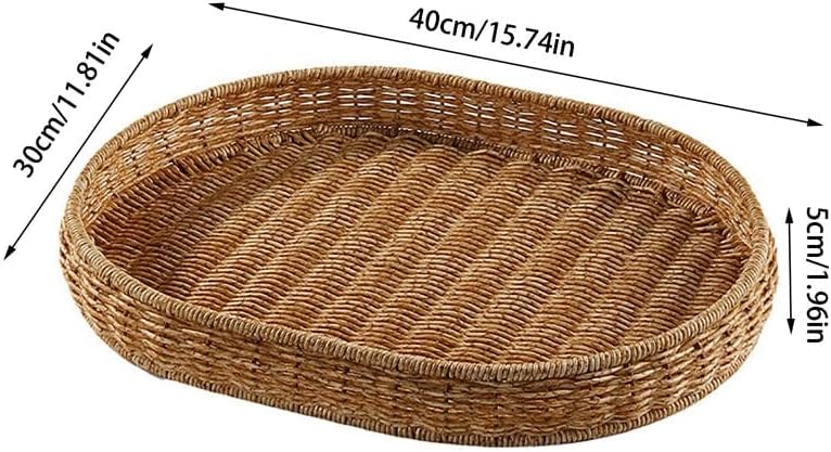Jahh вештачки ратан плетен рачно плетенка за складирање фиока храна овошје леб закуска плоча бања дома козметички духови организатор
