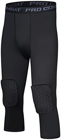 Компресија на Yeaydor Sport за момчиња кошаркарски панталони со влошки на коленото брзо сушејќи тренинг за обука на атлетски нозе