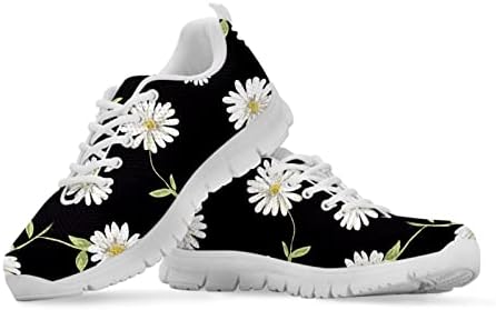 Forchrinse Teal Butterfly plumeria print walking чевли за трчање за жени дами тениски чевли кои не се лизгаат модни патики