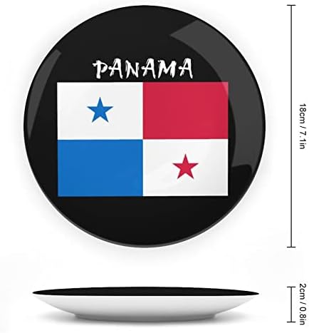 Знаме на панама коска Кина Декоративна чинија тркалезни керамички плочи занаети со приказ за домашна канцеларија wallидна вечера