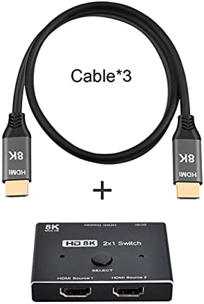 Cablecc 8K@60hz HDMI-Компатибилен 2.1 Прекинувач &засилувач; 3 Кабли 2-ВО-1-НАДВОР Центар Поддршка HDCP SST Продолжен 4K@60hz