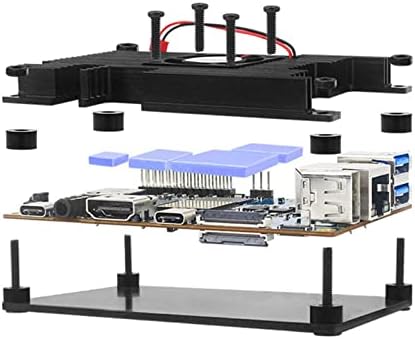 Црна тврда куќиште со ладење на вентилатор Силиконски пи 4 загреано, едноставно отстранлив горниот капак за портокалова пи 5/5б