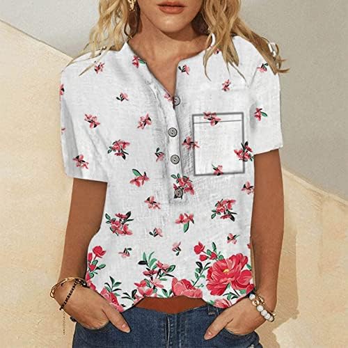 Women'sенски плус големина блузи екипажот на вратот кратки ракави пулвер симпатична печатена маичка блуза обични блузи маички