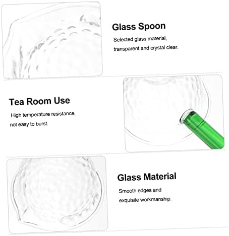 Луксузно стаклена лажица мешана салата еспресо мешалки експресно додатоци јасно сервирање лажица за лажица чаша чај лажици стаклени садови за јадење