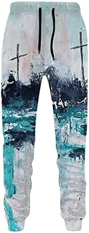 Менс зимска обична улица ткаени јакна јакна панталони масло сликарство геометриски две парчиња сет за Ноќта на вештерките за