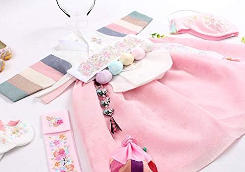 Прв роденден Корејски убав фустан Ханбок бебе девојче облека Долбок пастел