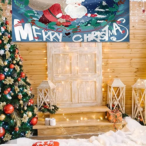 Dbylxmn Божиќна отворена гаража врата таписерија ткаенина празнична забава Декорација позадина крпа за висечка крпа со повеќе големина