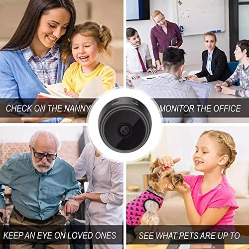 Mini Camera Byikun, HD 1080p камери за домашна безбедност, скриена камера со аудио/видео, паметен безжичен WiFi Camera Carm Car, мала дадилка камера,