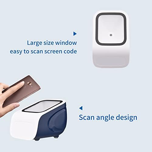 Xixian QR скенер за код, 1D 2D QR Desktop Barcode Scanner Platform Platform Platform без USB Wired Bar Code Reader Scanner Plug & Play Компатибилен