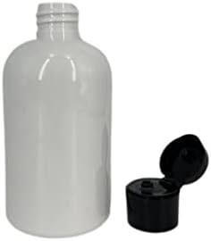 Пластични шишиња од 4 мл бели Бостон -12 Пакуваат празно шише за полнење - БПА бесплатно - есенцијални масла - ароматерапија | Црн флип -врвен
