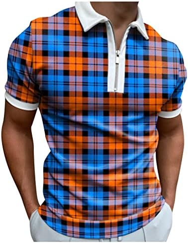 Поло кошули за мажи копче надолу по маица геометрија печати улична облека кратки ракави голф кошули Хенли кошули врвови