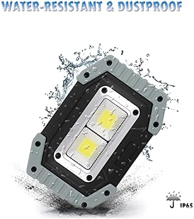 Работно светло за полнење, Fosfis 30W 1500 Lumens Ultra Bright Portable LED работни светла со светло за поплавување на батерии за гаража