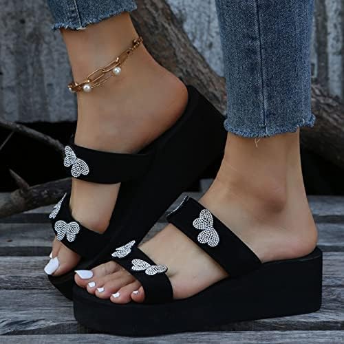 Чевли за гуфес за жени сандали, жени обични затворени пети сандали лето шупливи од клин -сандали гроздобер чевли