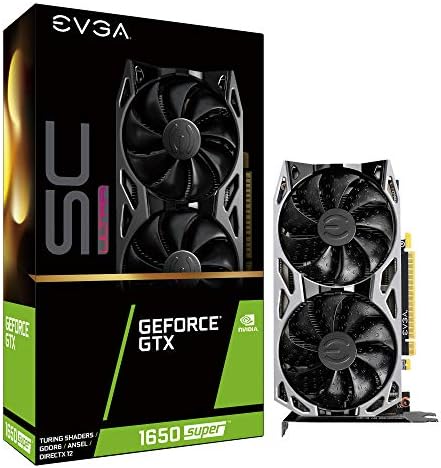 ЕВГА GeForce GTX 1650 Супер SC Ултра Игри НА среќа, 4GB GDDR6, Двојна Вентилатор, Метал Задна Плоча, 04G-P4-1357-KR