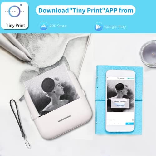 Huijukeji Mini Printer Printer Bluetooth Паметен џеб без мастило термички печатач со 10 ролни термичка хартија и налепница за iOS & Android, преносен прием за печатач за белешки за фотограф?