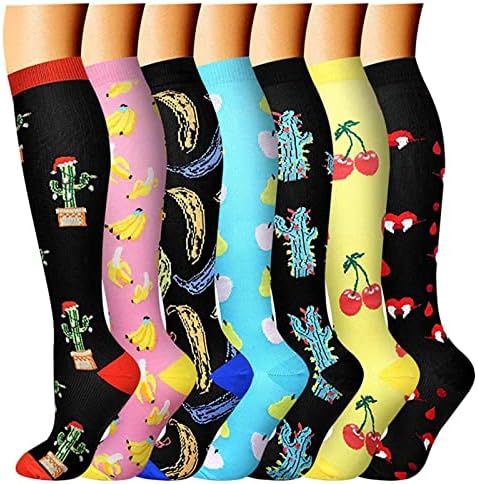 7 Пакувајте Бакарни Компресивни Чорапи 20-30 MmHg - За Жени И Мажи Циркулација-Најдобра Поддршка За Медицински, Трчање, Нега,