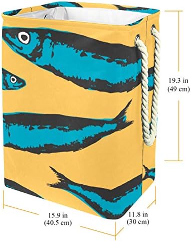 Нехомер Риби Дизајн Голем Перење Попречува Водоотпорен Склопувачки Облека Попречува Кошница За Облека Играчка Организатор, Дома Декор За Спална